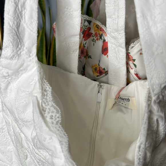 House of cb ‘Harriet’ White Cotton Halter Mini Dress NWT - Picture 6 of 7